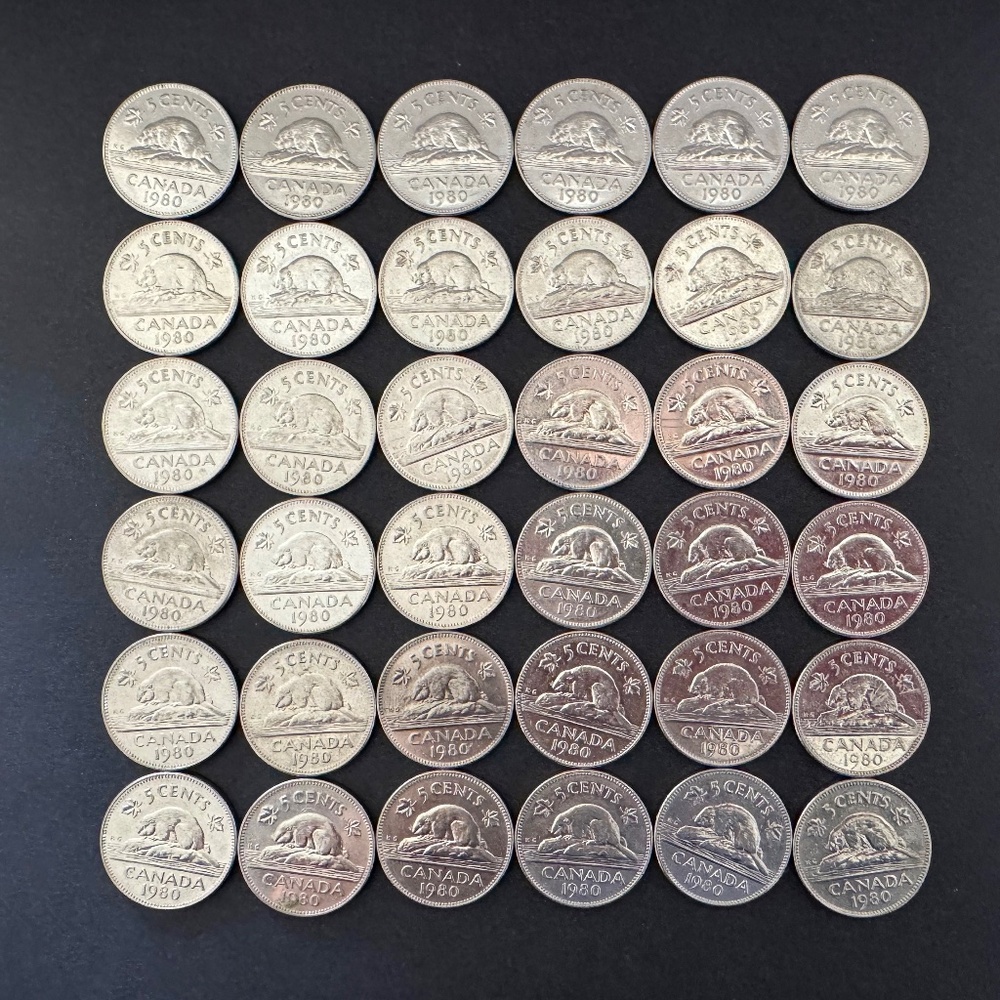 36 - 1980 Canada Nickels